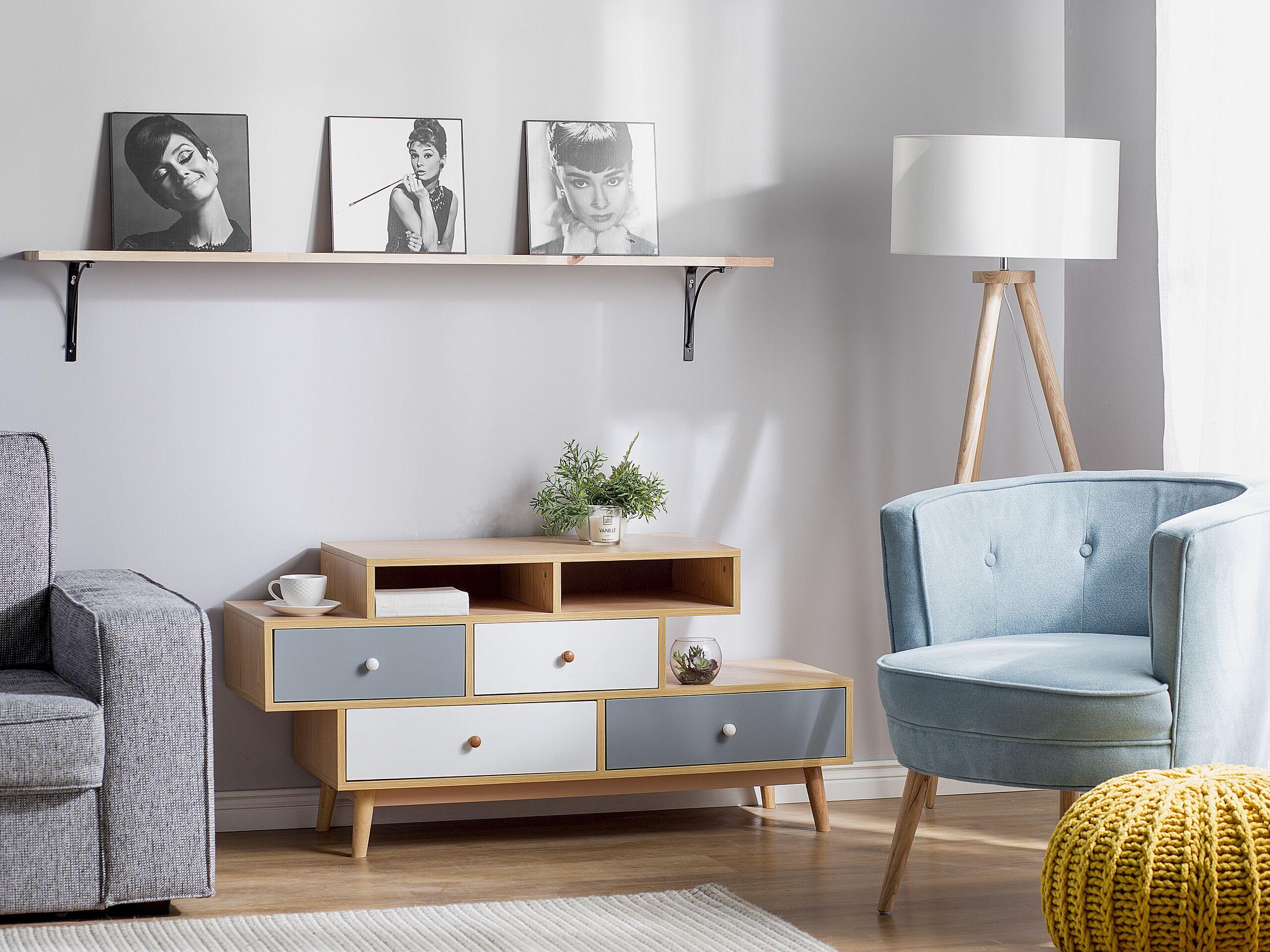 Beliani Cassettiera 4 cassetti en Truciolato Retrò IRVINE  