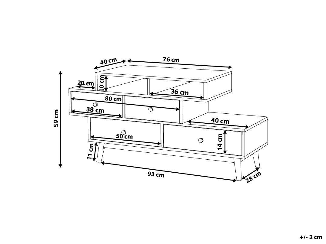 Beliani Kommode mit 4 Schubladen aus Spanplatte Retro IRVINE  
