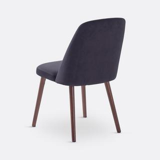 La Redoute Intérieurs Lot de 2 chaises velours et noyer  