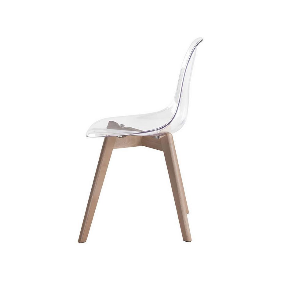 Vente-unique Lot de 6 chaises AUDRA Polycarbonate Hêtre Transparent  