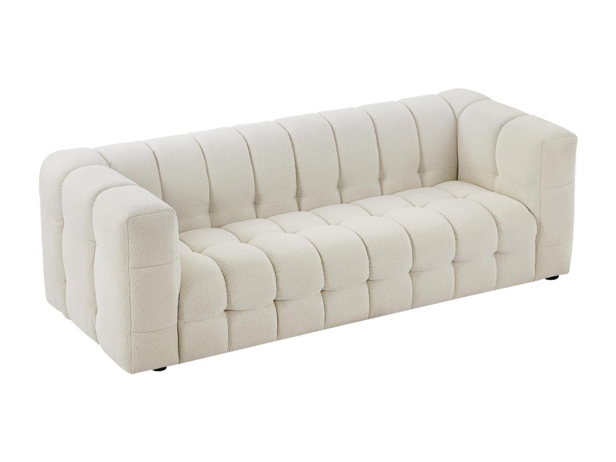 PASCAL MORABITO Canapé 3 places en tissu bouclette blanc ivoire LERICI de Pascal Morabito  