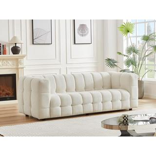 PASCAL MORABITO Canapé 3 places en tissu bouclette blanc ivoire LERICI de Pascal Morabito  