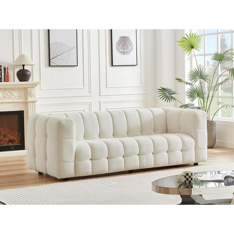 PASCAL MORABITO Sofa 3-Sitzer - Bouclé-Stoff - Elfenbeinfarben - LERICI von PASCAL MORABITO  