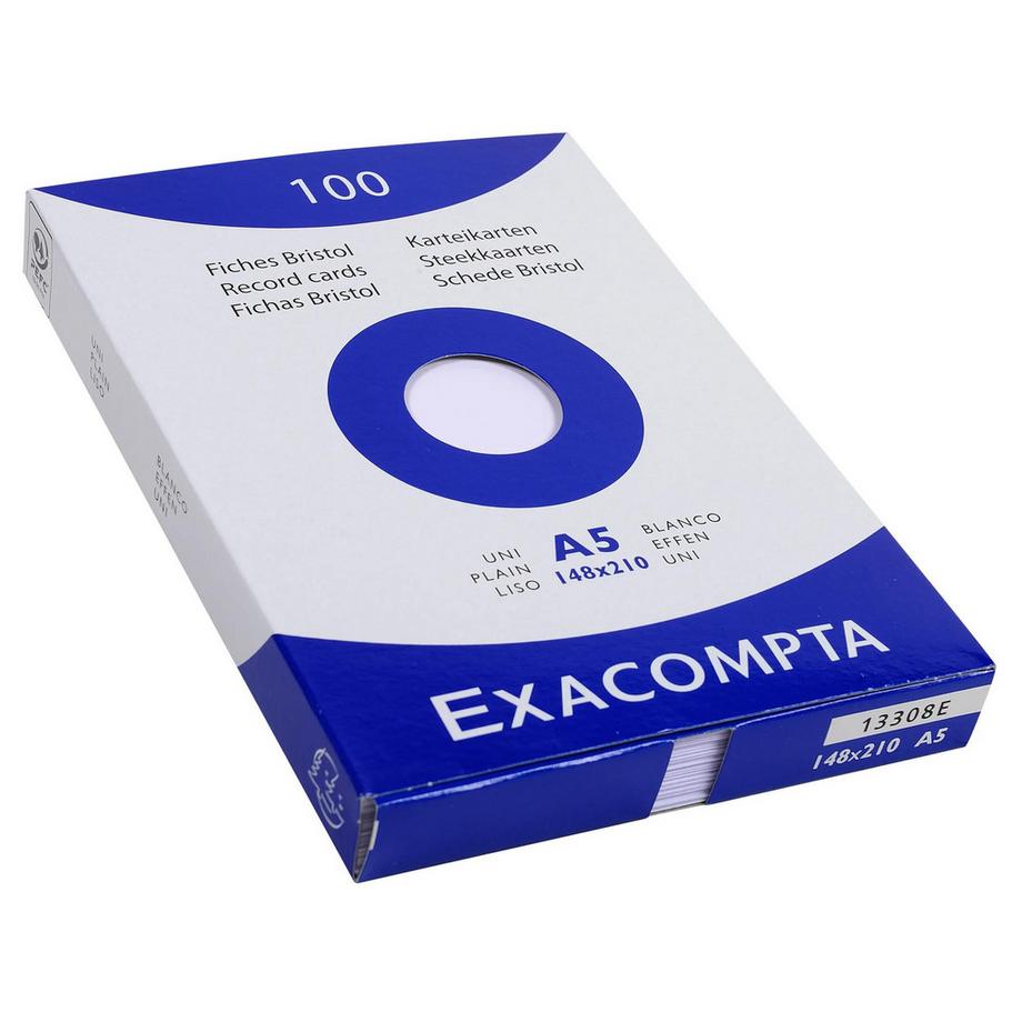 Exacompta Confezione 100 cartoncini bristol - bianco senza righe senza perforazione 148x210mm - x 10  