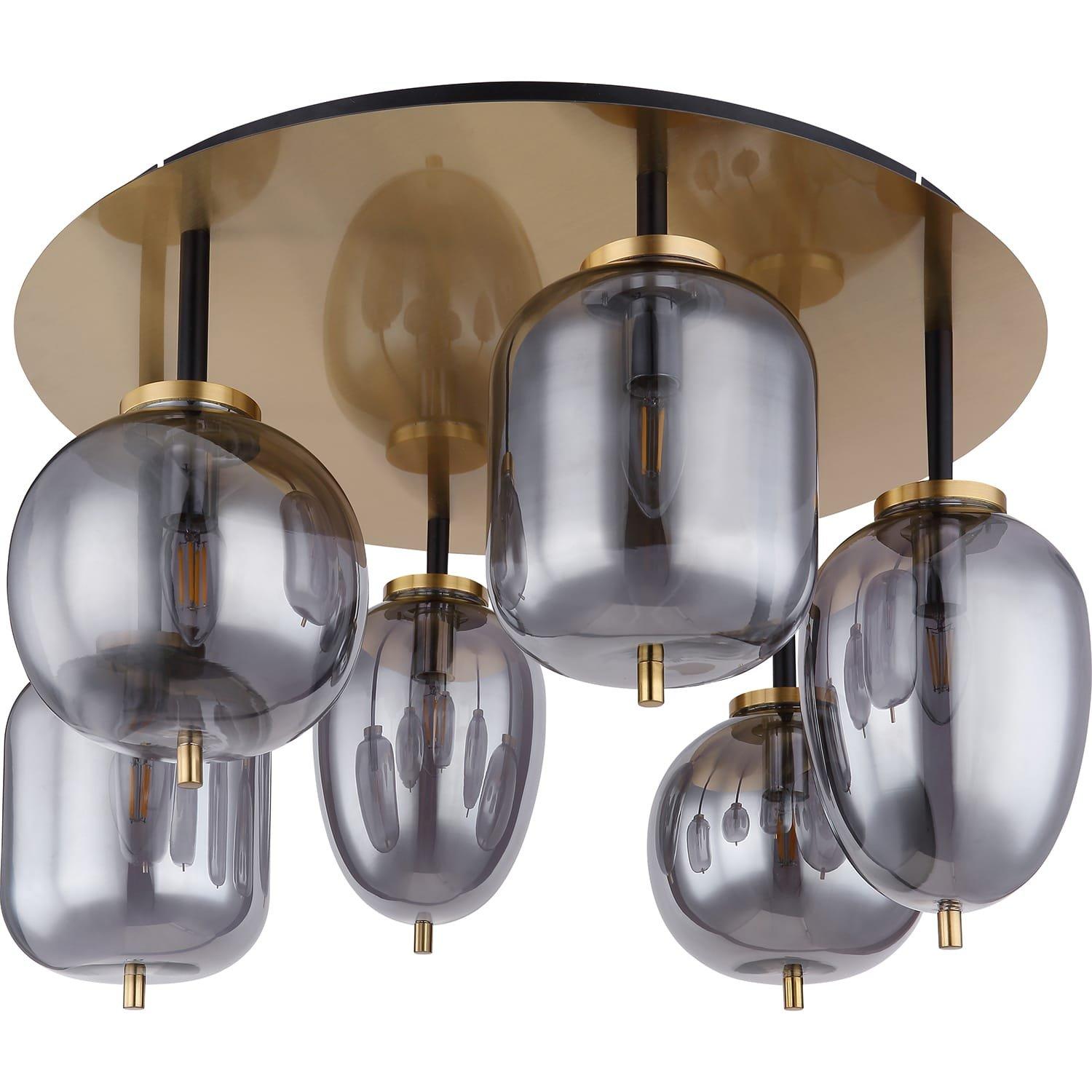 mutoni Deckenleuchte Blacky I Metall matt 6xE14  