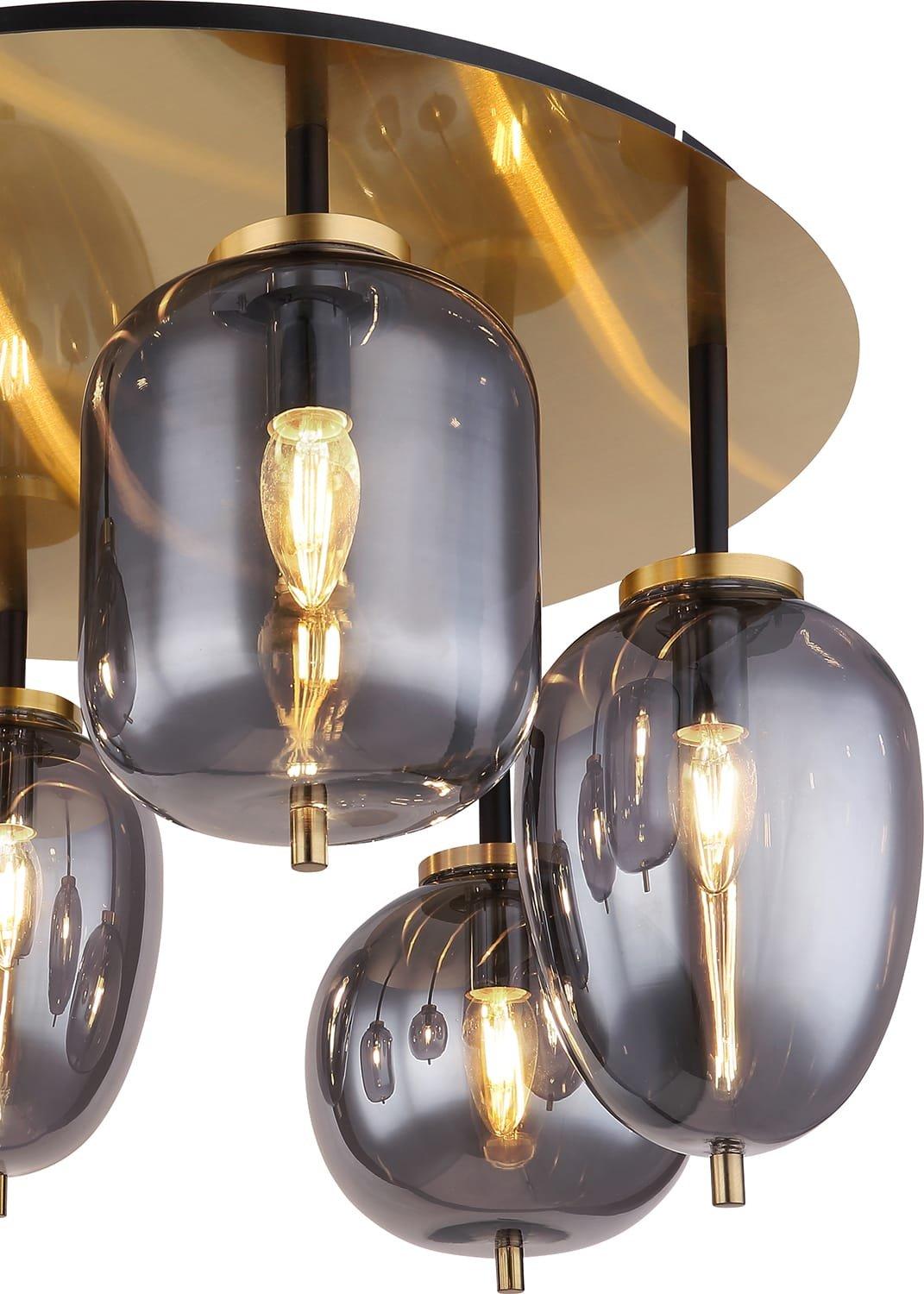 mutoni Deckenleuchte Blacky I Metall matt 6xE14  