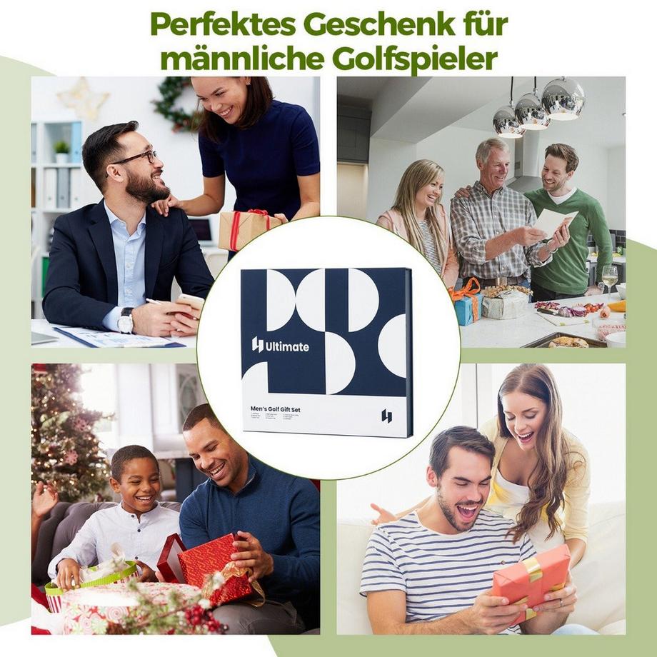 B2X  Komplettes Golf Geschenkset  Golf-Zubehör Set mit 3 Golfbällen Golfgeschenk in Geschenkbox 