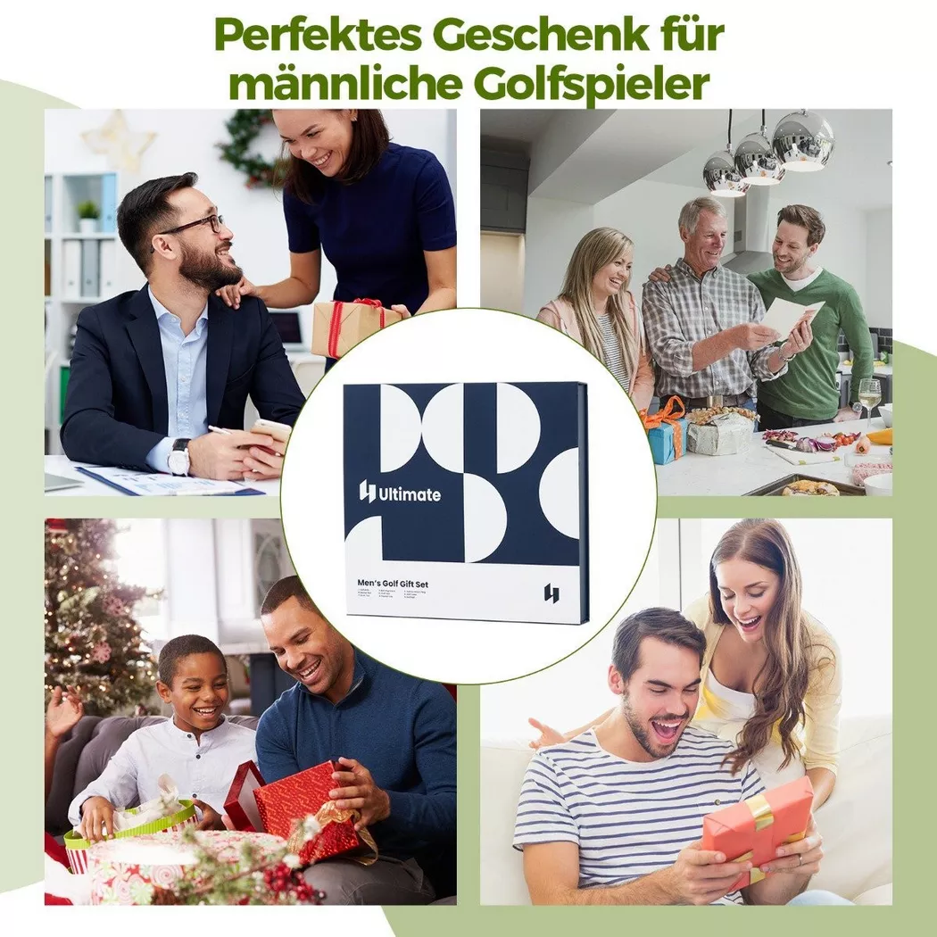 B2X - Komplettes Golf Geschenkset  Golf-Zubehör Set mit 3 Golfbällen Golfgeschenk in Geschenkbox, One Size