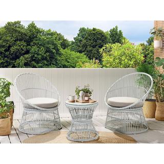 Beliani Bistro Set aus Rattan Rustikal MESYNA  