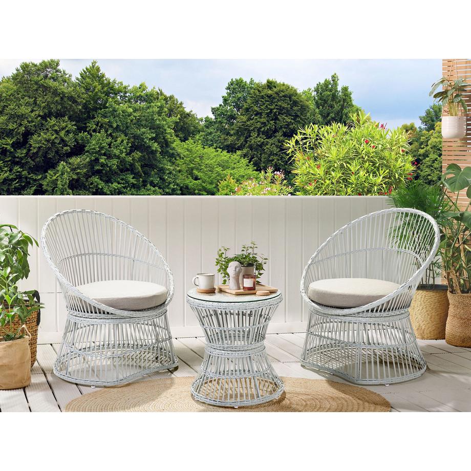 Beliani Bistro Set aus PE Rattan  MESYNA  