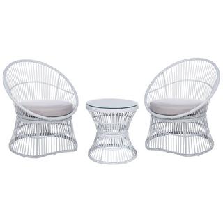 Beliani Bistro Set aus Rattan Rustikal MESYNA  