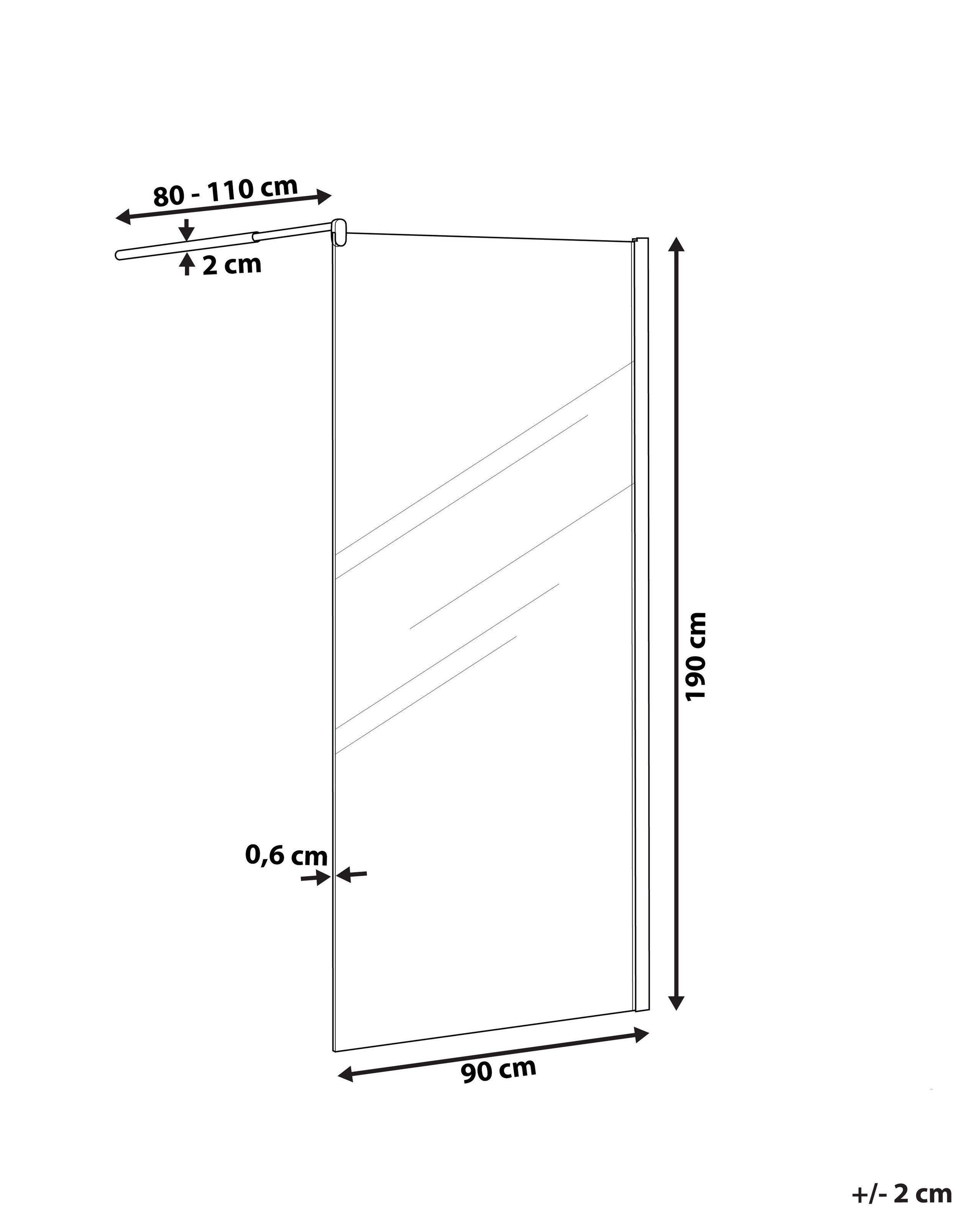 Beliani Duschwand aus Sicherheitsglas Modern AHAUS  