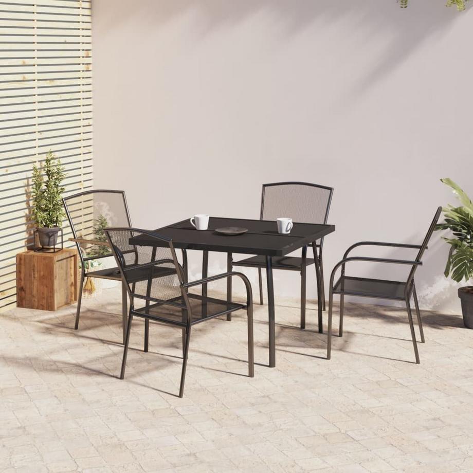 VidaXL Ensemble de salle à manger de jardin acier  