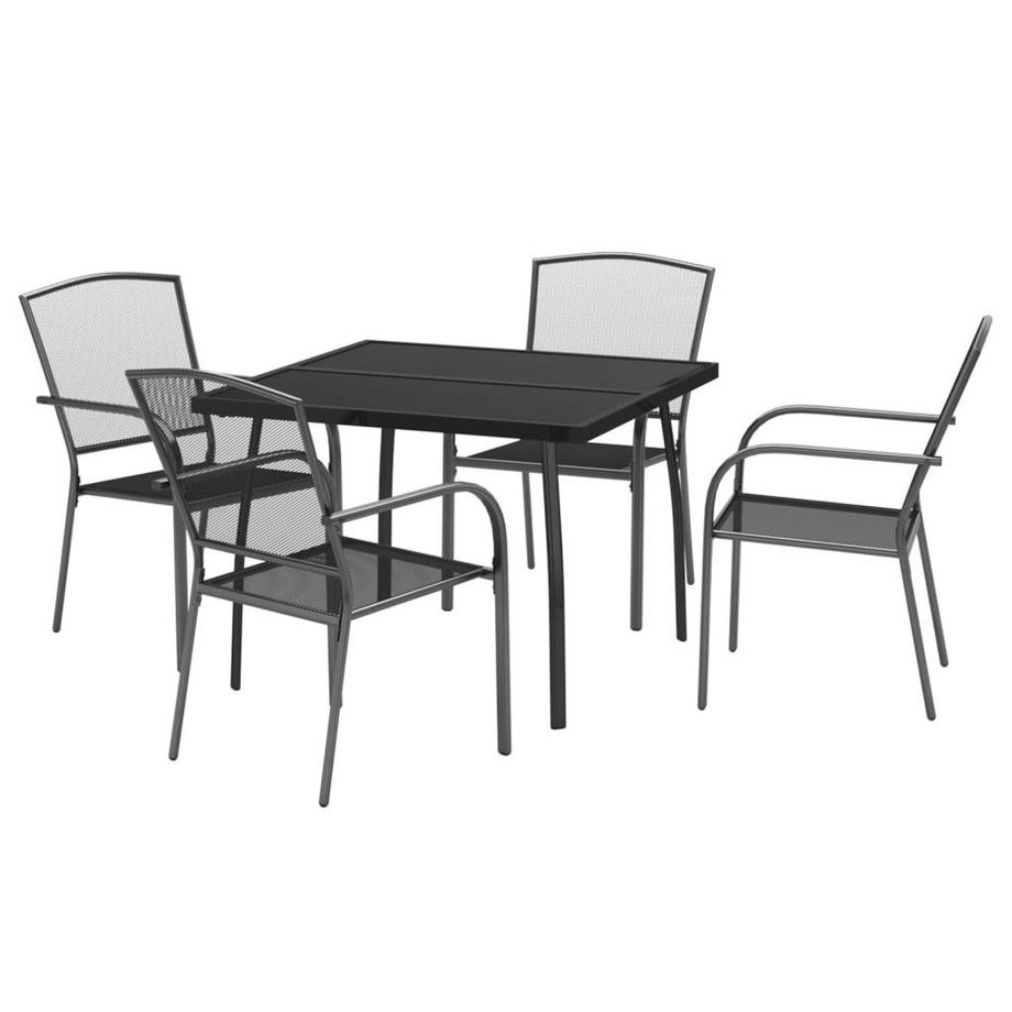 VidaXL Ensemble de salle à manger de jardin acier  