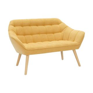 Vente-unique Canapé 2 places et fauteuil en tissu jaune moutarde CASERTA  