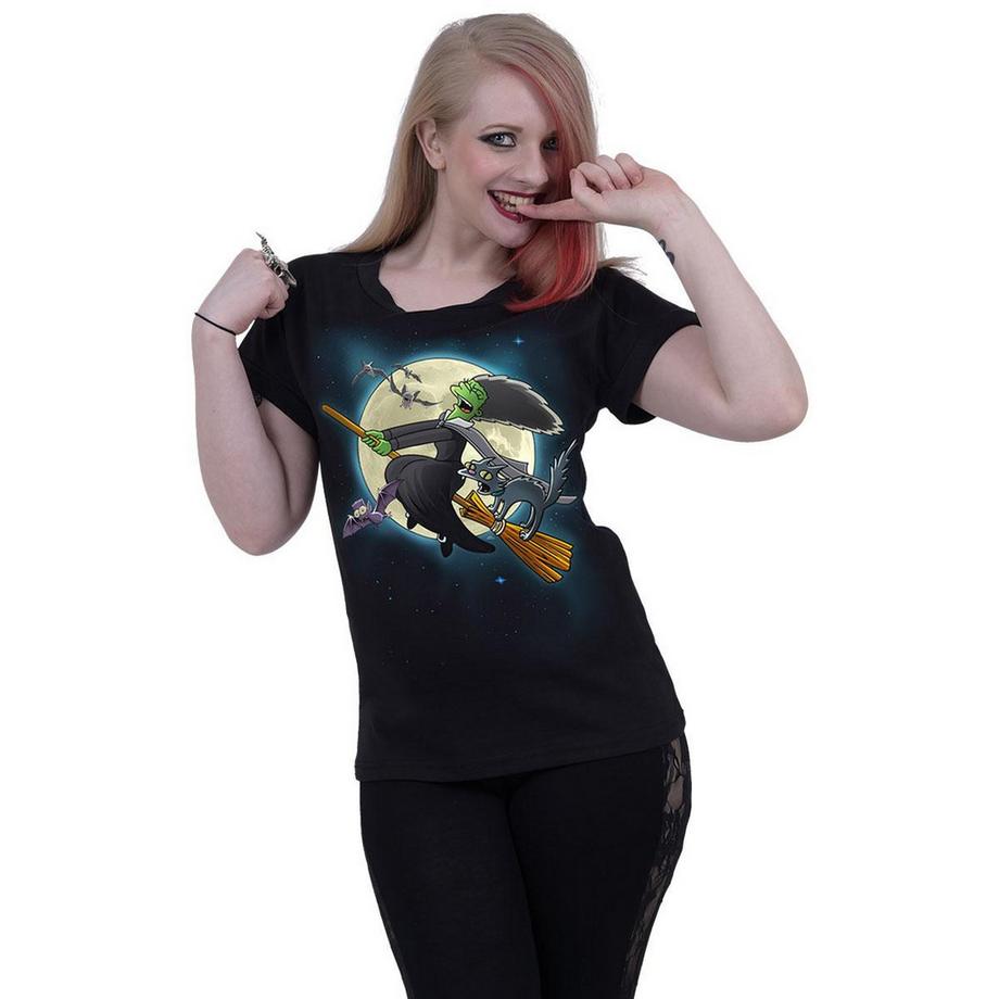 The Simpsons T-Shirt Marge Witch Col Bateau Manches Courtes  