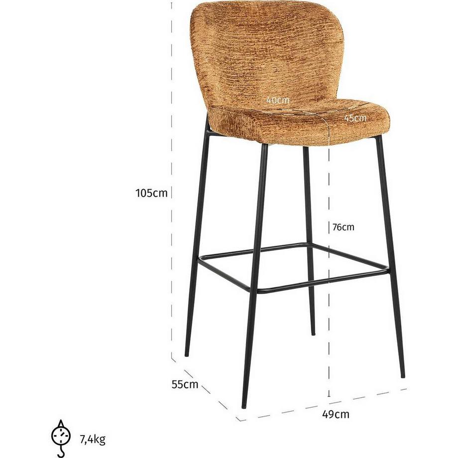 mutoni Barstuhl Darby cognac 105  