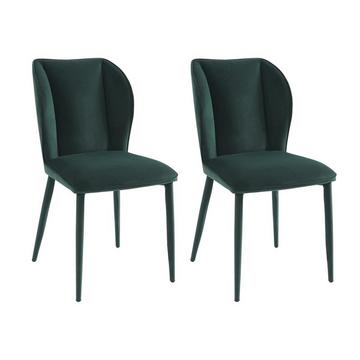 Lot de 2 chaises en velours et métal - Vert sapin - CARVENI de Pascal MORABITO