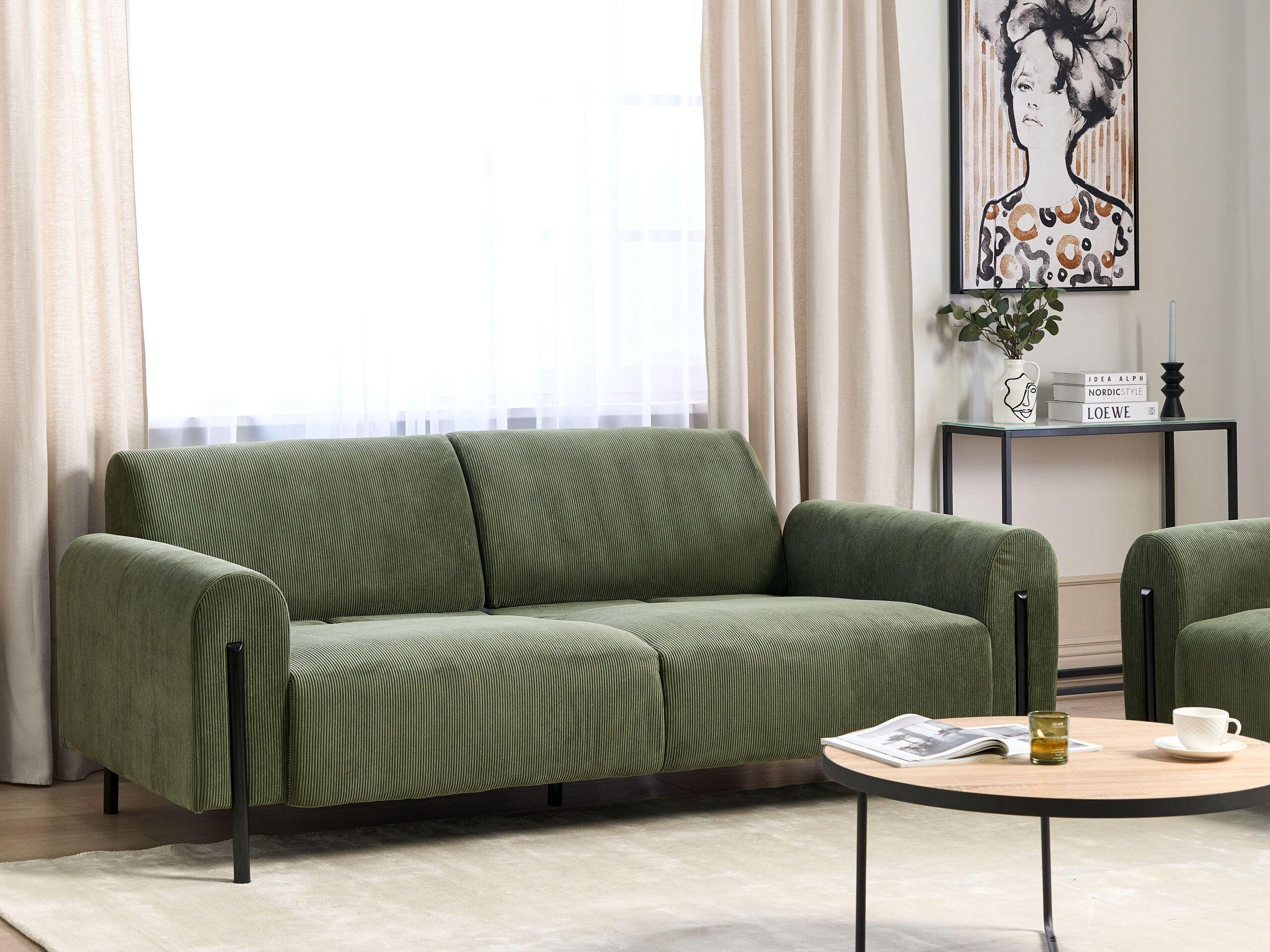 Beliani 3 Sitzer Sofa aus Cord Modern ASKIM  