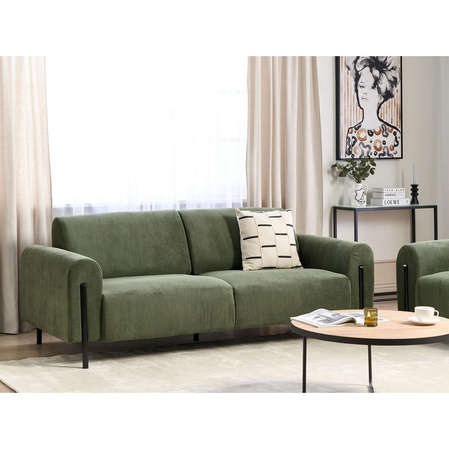 Beliani 3 Sitzer Sofa aus Cord Retro ASKIM  