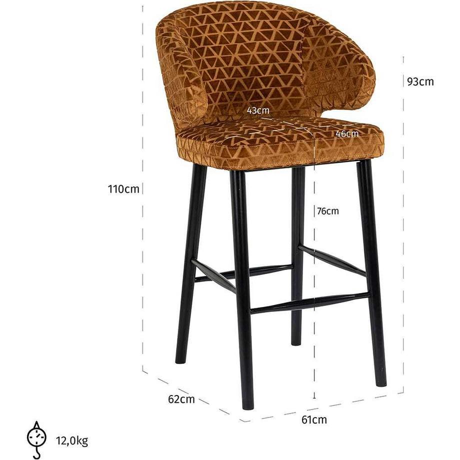 mutoni Barstuhl Indigo gold triangle  