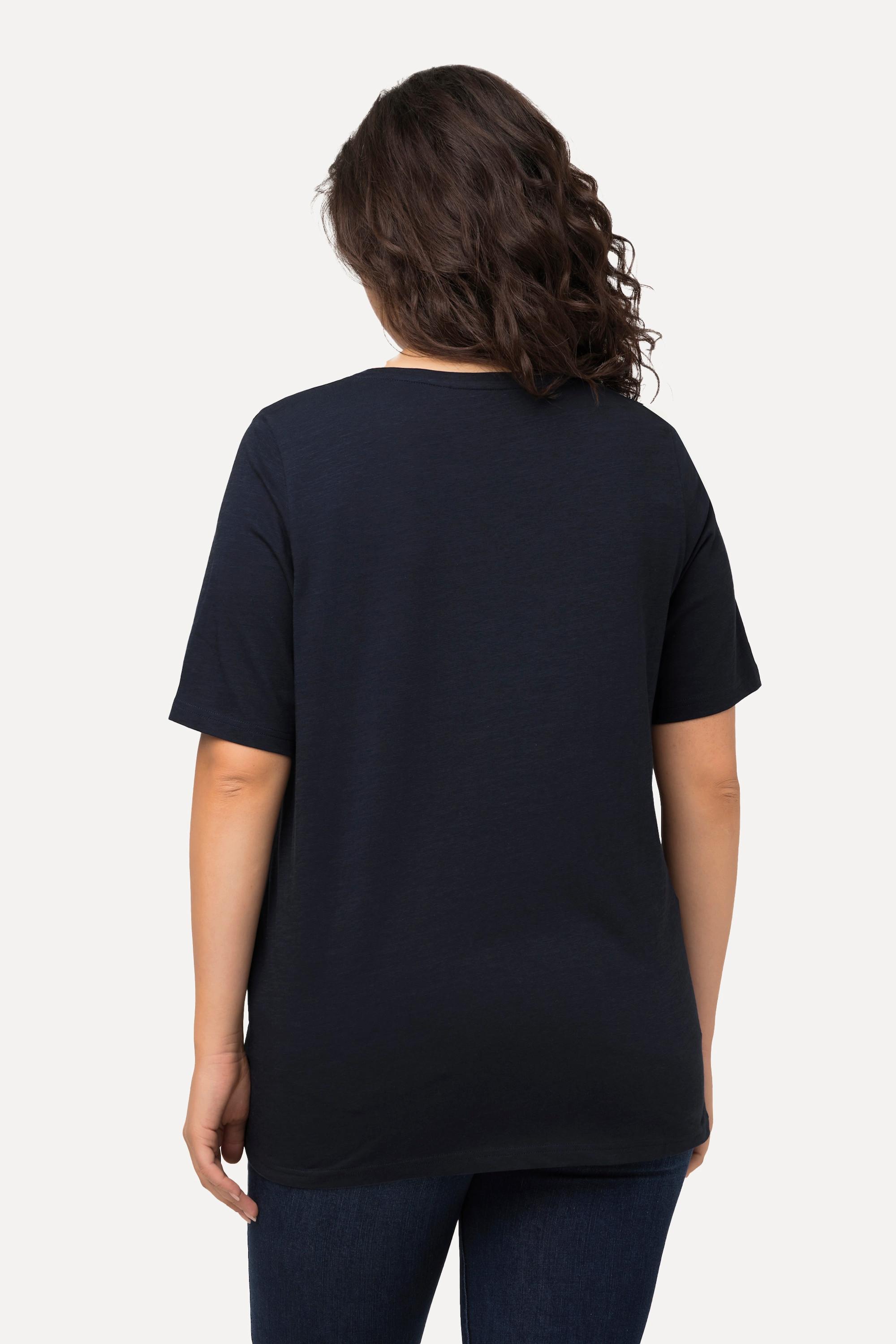 Ulla Popken Weihnachts-Shirt Tiere A-Linie V-Ausschnitt Halbarm  