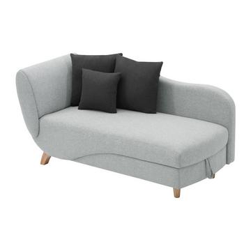 Chaise longue letto con contenitore in Tessuto Grigio - Angolo a destra - PENELOPE