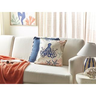 Beliani Coussin en Lin Moderne ACROPORA  