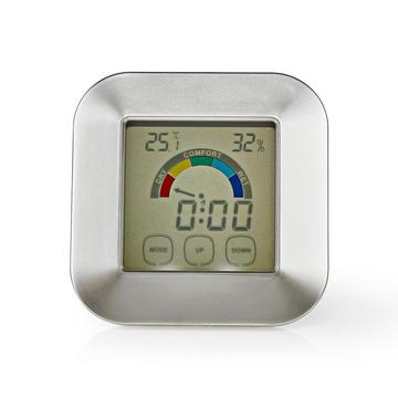 Thermomètre | Argent / Blanc | Plastique | Ecran digital
