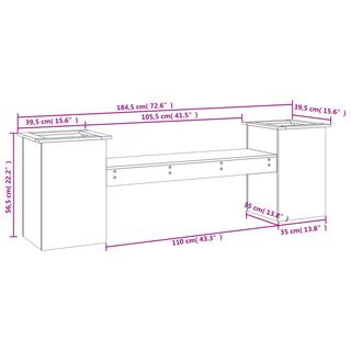 VidaXL Banc avec jardinière bois de pin  