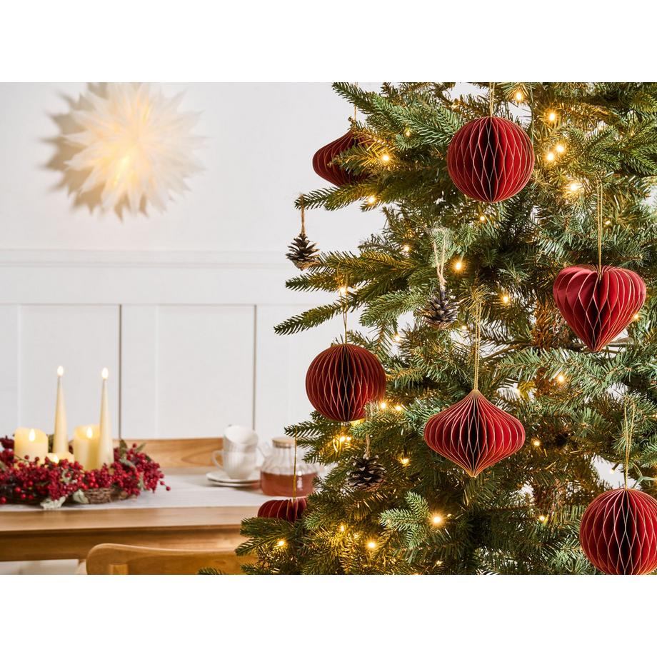 Beliani Weihnachtsbaumschmuck 18er Set aus Papier Klassisch SUSA  