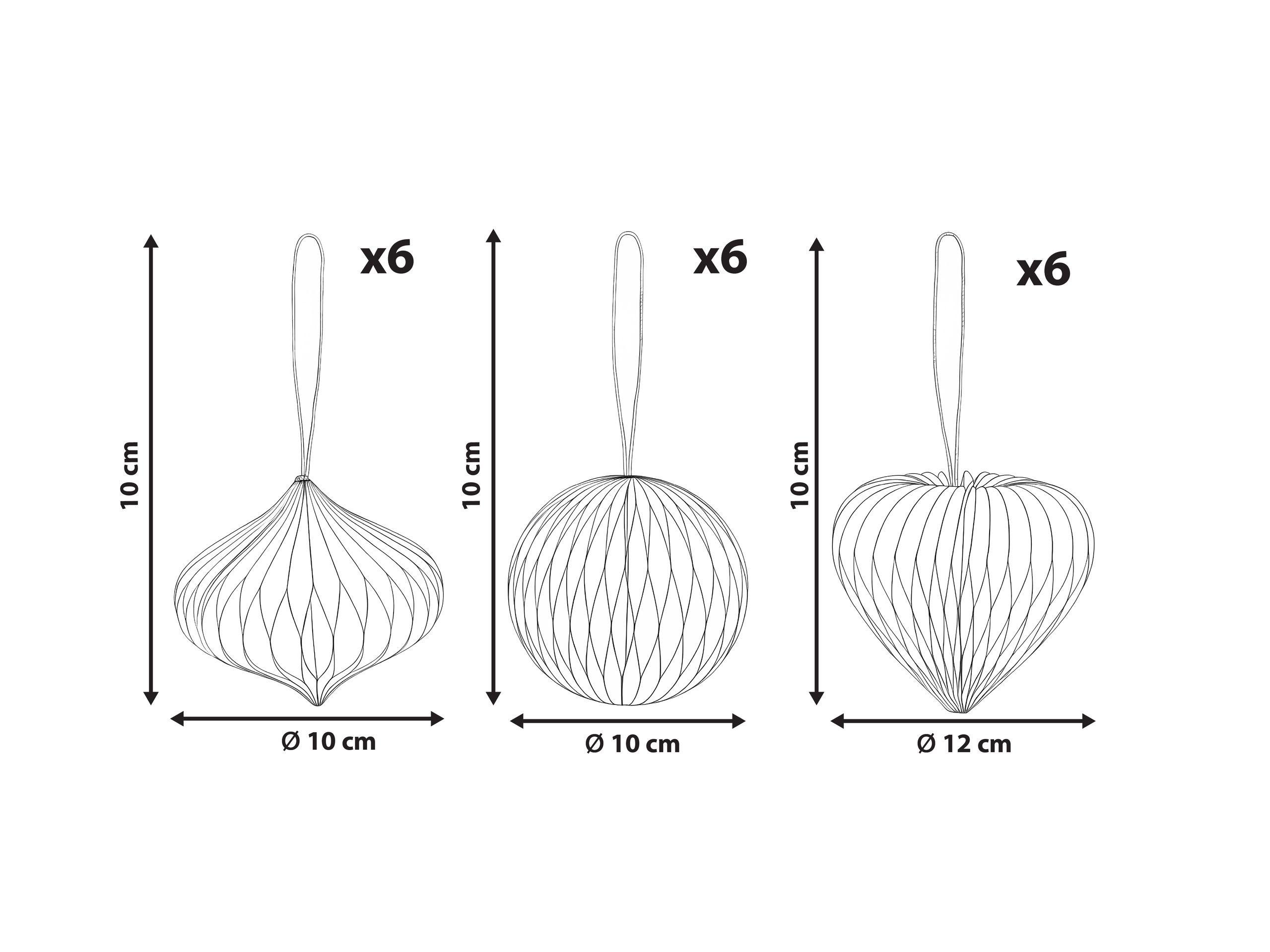 Beliani Set di 18 decorazioni per l'albero di Natale en Carta Classico SUSA  