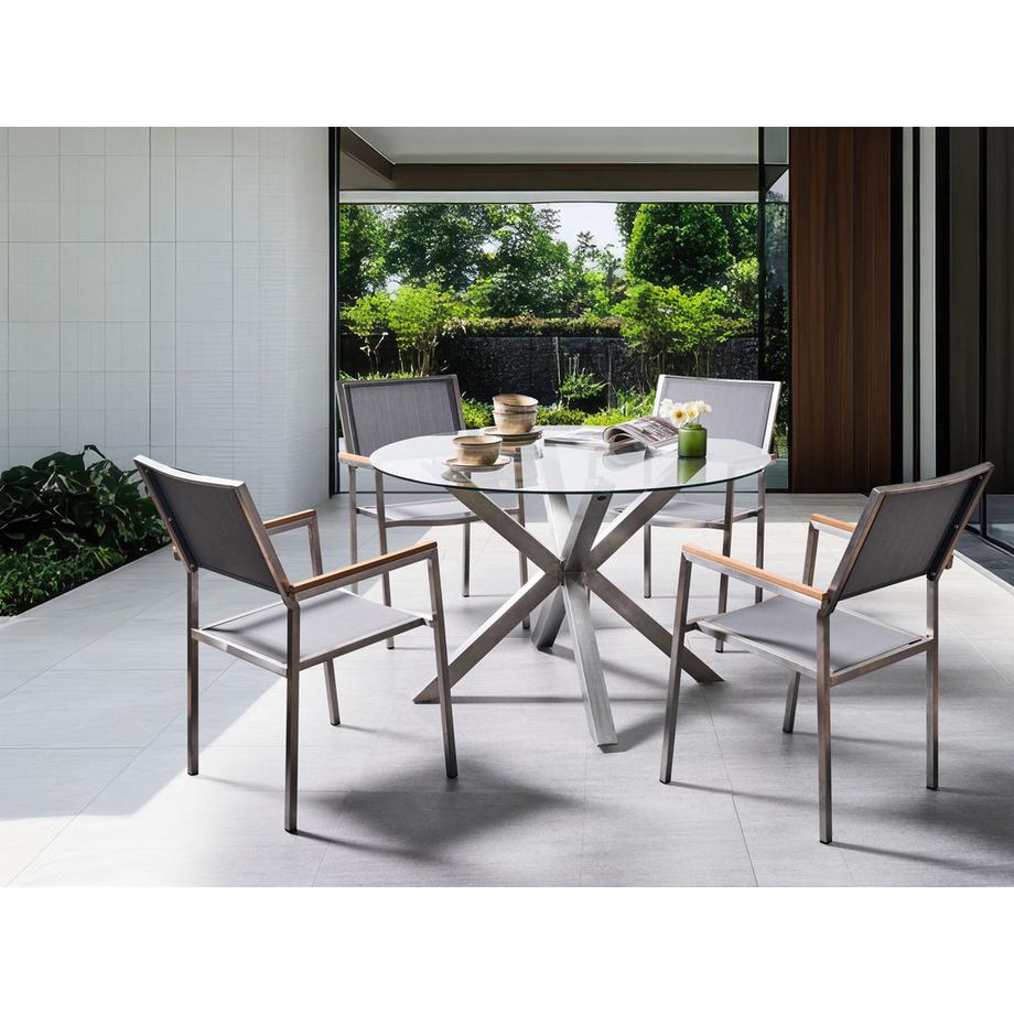 Beliani Gartentisch aus Glas Modern MALETTO  