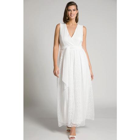 Ulla Popken  Abito da sposa smanicato con pizzo a tema floreale e scollo a V 