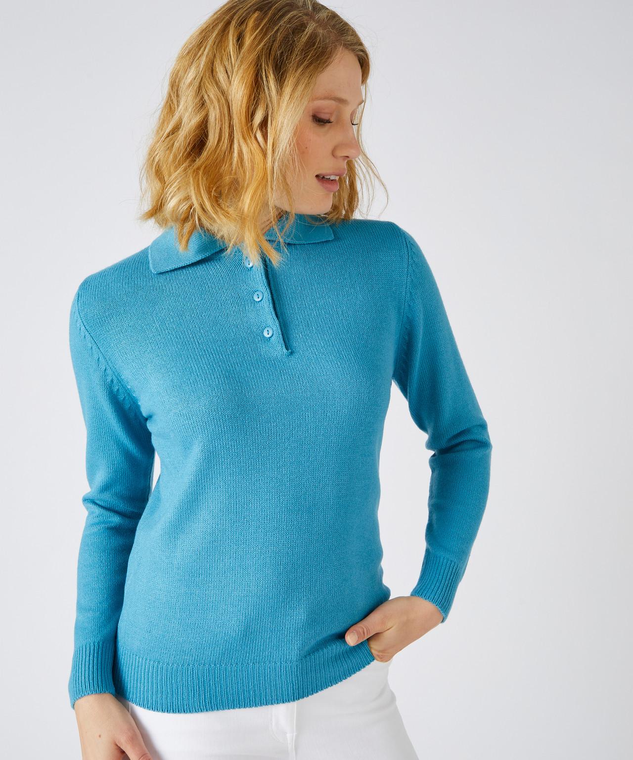 Damart  Pull col polo maille jersey souple. 