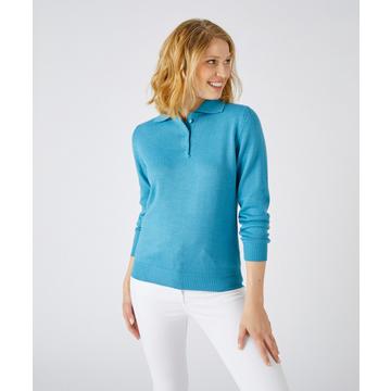 Pull col polo maille jersey souple.