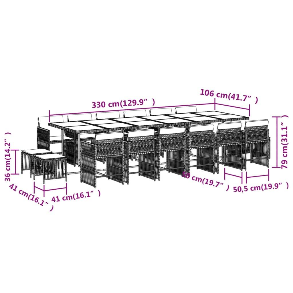 VidaXL Ensemble de salle à manger de jardin rotin synthétique  