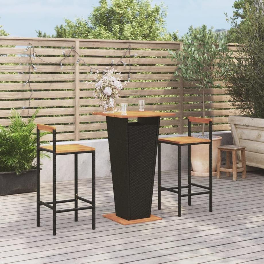 VidaXL Ensemble de bar de jardin rotin synthétique  