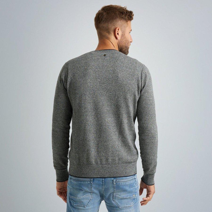 PME Legend Maglione in cotone mouliné scollo a V  