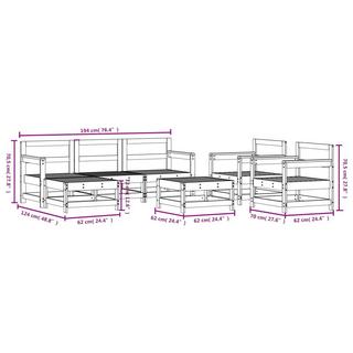 VidaXL set mobili da giardino Legno di pino  