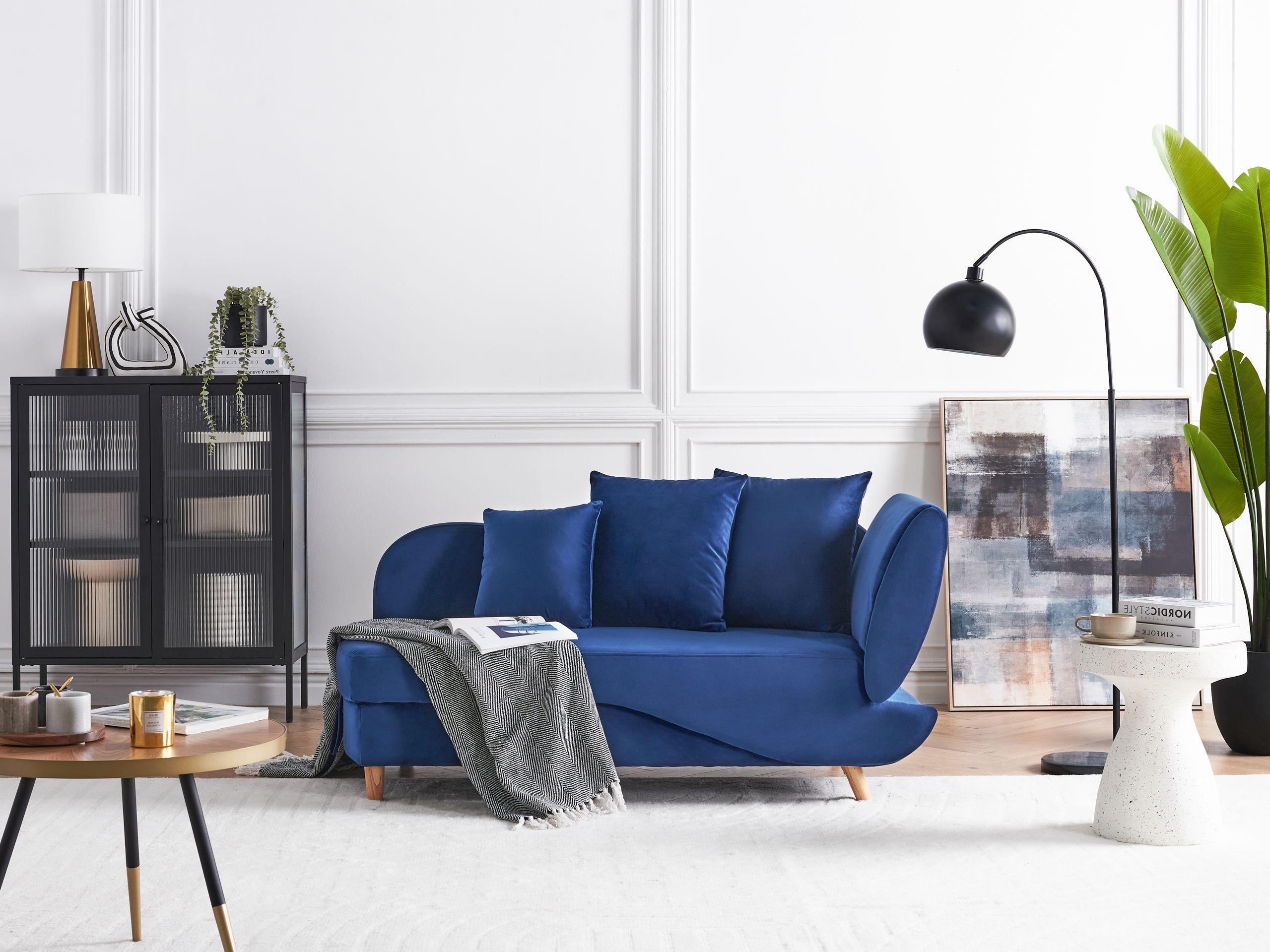 Beliani Chaise longue en Velours Rétro MERI  