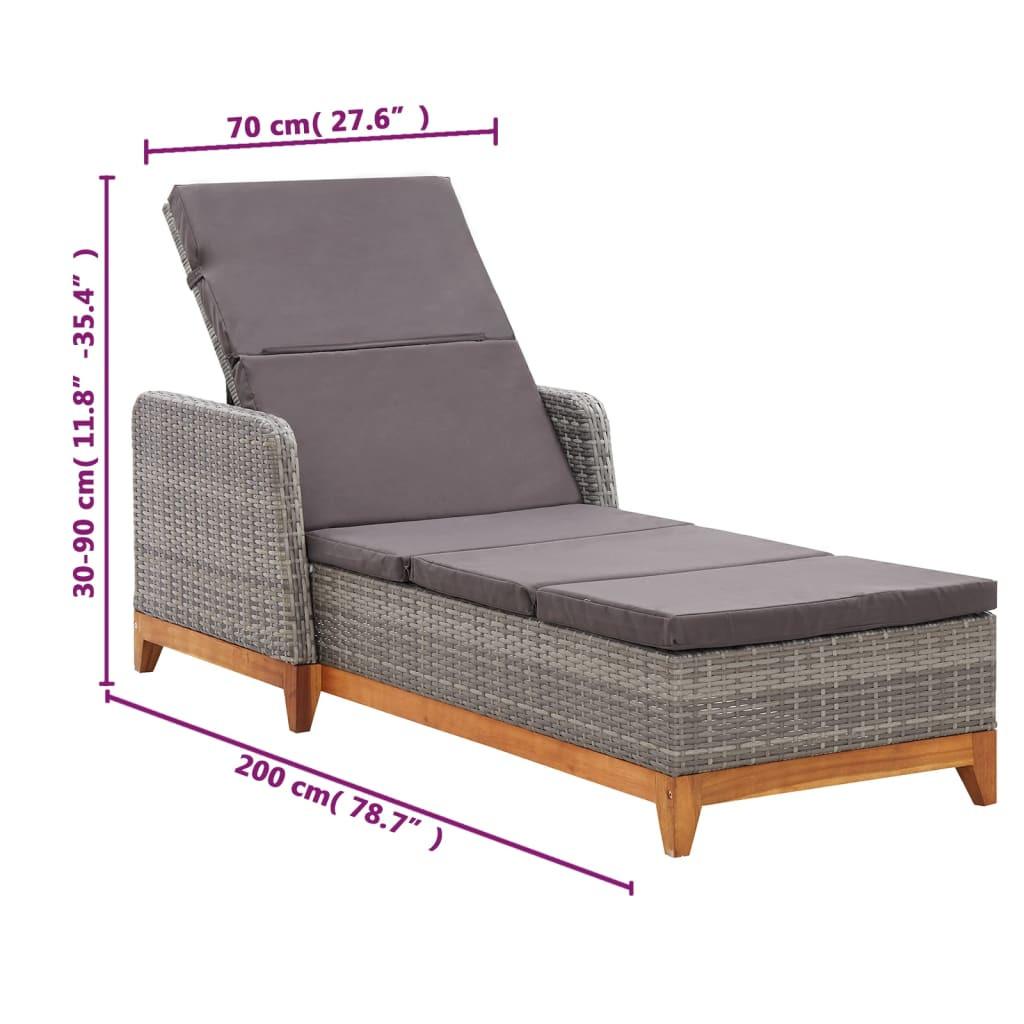 VidaXL Chaise longue rotin synthétique  