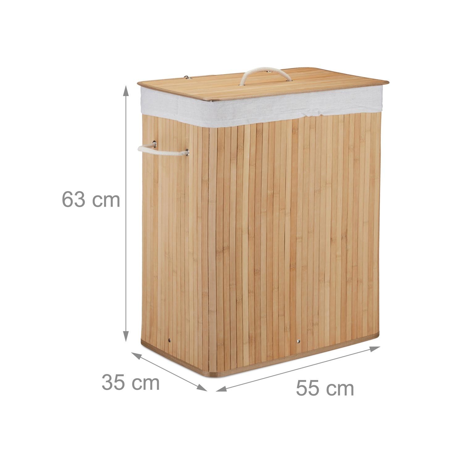 Northix Bambus-Wäschekorb mit 2 Fächern  