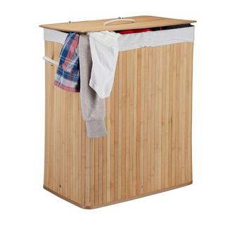 Northix Bambus-Wäschekorb mit 2 Fächern  