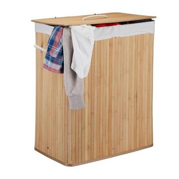 Bambus-Wäschekorb mit 2 Fächern