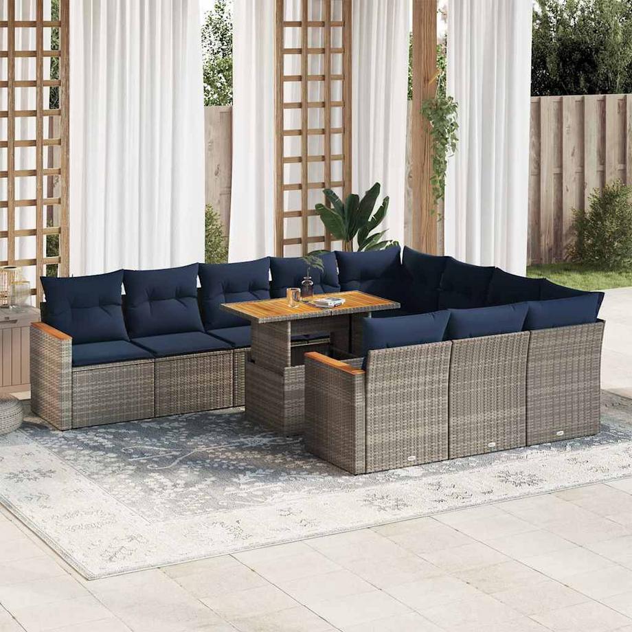 VidaXL set di divani da giardino Polirattan  