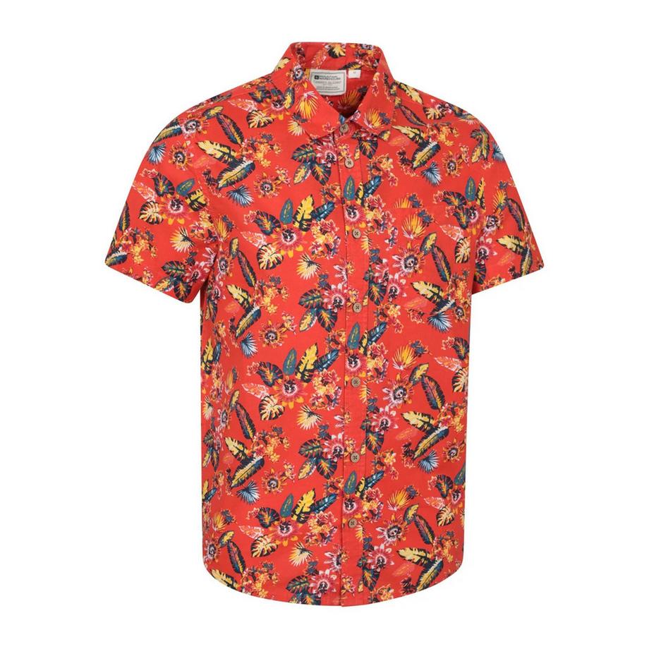 Chemise Ample Manches Courtes Motiftyle Feuilles Tropicales Tropical