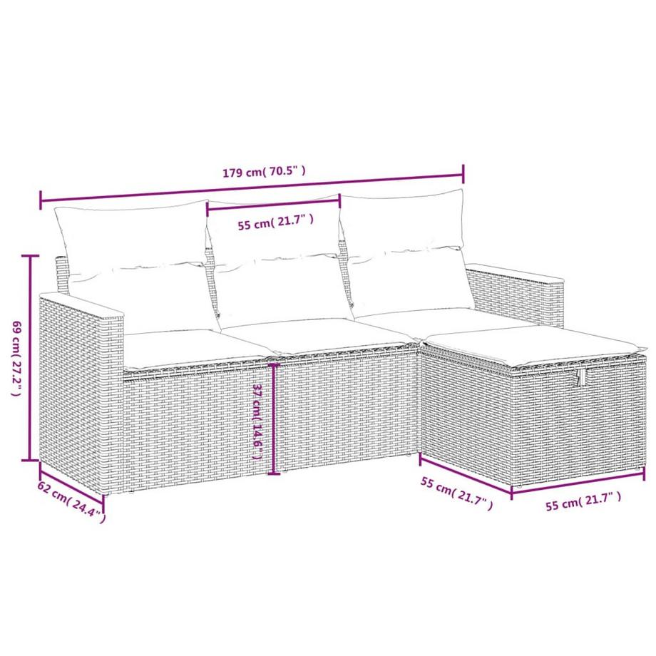 VidaXL Garten sofagarnitur poly-rattan  