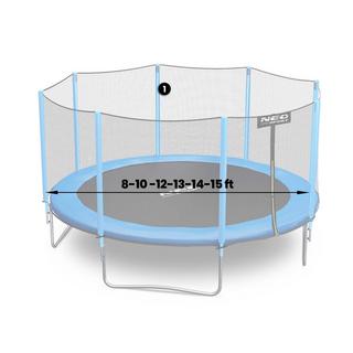 B2X Palo superiore del trampolino con rete esterna 8-15 piedi blu Neo-Sport  