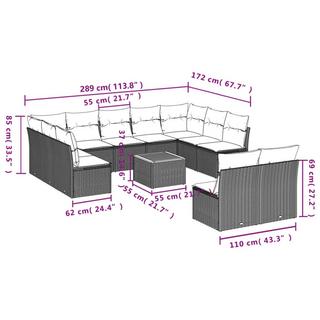 VidaXL Garten sofagarnitur poly-rattan  